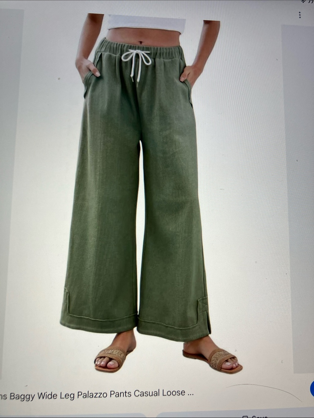 Josie Wide-Leg Olive Green Palazzo Pants